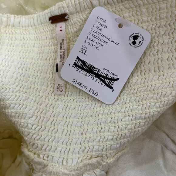 Free People Theo Summer Puff Mini Dress, XL, Yellow, NWT - Picture 10 of 10